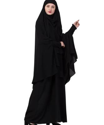 Black kashibo Abaya Khimar Combo 4