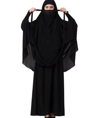 Black kashibo Abaya Khimar Combo 6