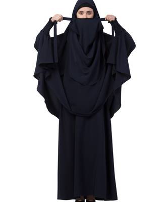 Blue kashibo Abaya Khimar Combo 2