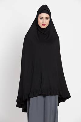 Black Full Size Prayer Hijab Without Sleeves 1