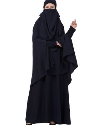 Blue kashibo Abaya Khimar Combo 4