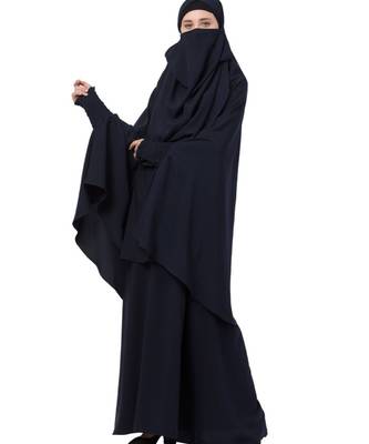 Blue kashibo Abaya Khimar Combo 5