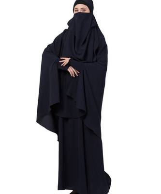 Blue kashibo Abaya Khimar Combo 6