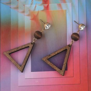 Elegant Dangler Wooden Earrings For Girls And Women 1