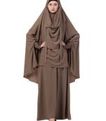 Khaki kashibo Abaya Khimar Combo
