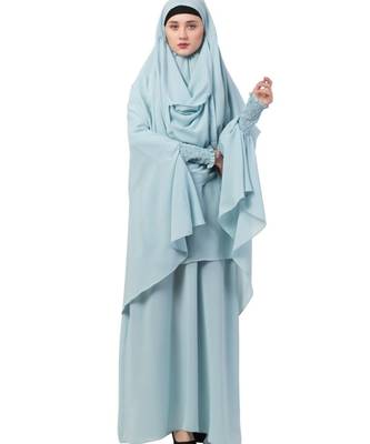 Blue kashibo Abaya Khimar Combo 1