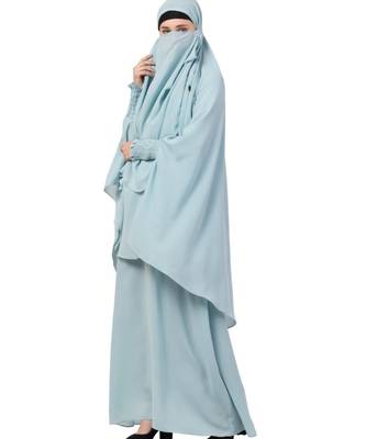 Blue kashibo Abaya Khimar Combo 5