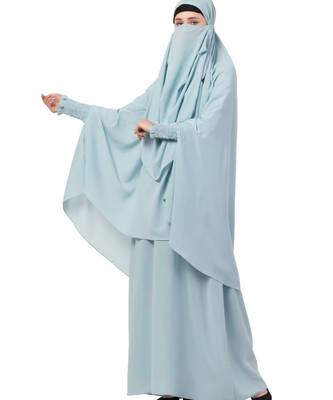 Blue kashibo Abaya Khimar Combo 6