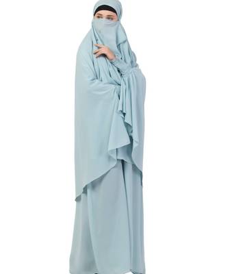 Blue kashibo Abaya Khimar Combo 7