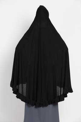 Black Full Size Prayer Hijab Without Sleeves 5