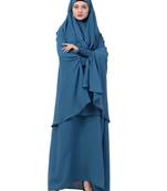 Blue kashibo Abaya Khimar Combo