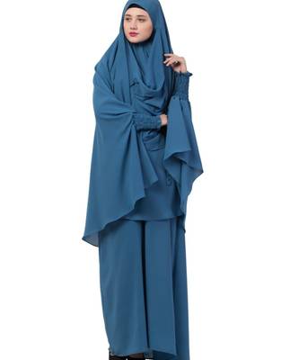 Blue kashibo Abaya Khimar Combo 2