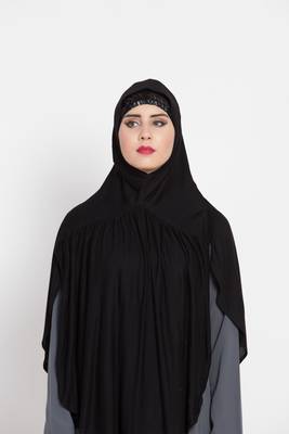 Black Designer Jersey Hijab 1