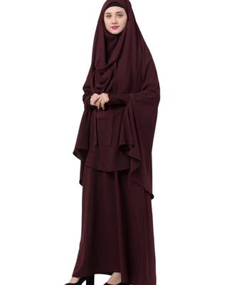 Wine kashibo Abaya Khimar Combo 3