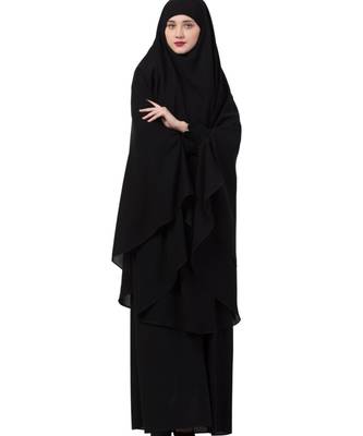Black Nida Abaya Khimar Combo 1