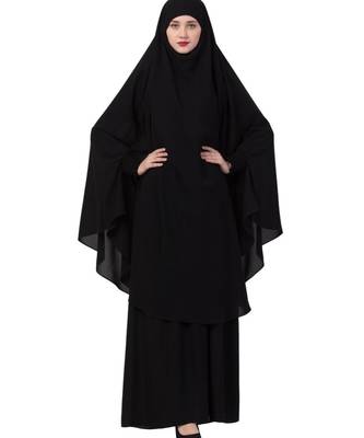 Black Nida Abaya Khimar Combo 2