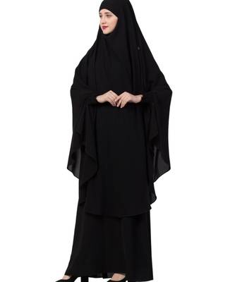 Black Nida Abaya Khimar Combo 4