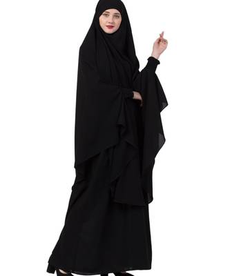 Black Nida Abaya Khimar Combo 5
