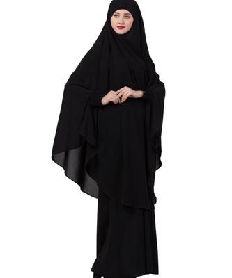 Black Nida Abaya Khimar Combo 6