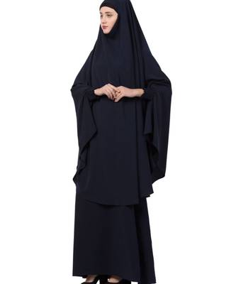 Blue kashibo Abaya Khimar Combo 4