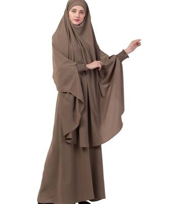 Khaki kashibo Abaya Khimar Combo 5