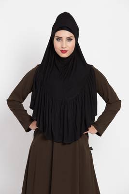 Black Designer Jersey Hijab 1