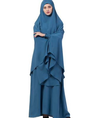 Blue Nida Abaya Khimar Combo 1