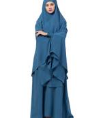 Blue Nida Abaya Khimar Combo