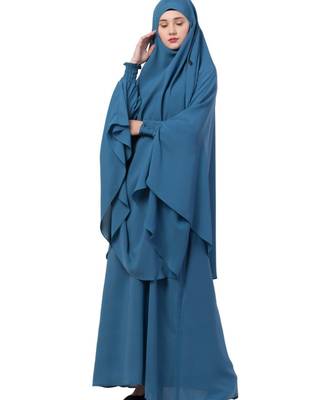 Blue Nida Abaya Khimar Combo 2