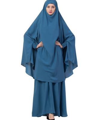 Blue Nida Abaya Khimar Combo 4