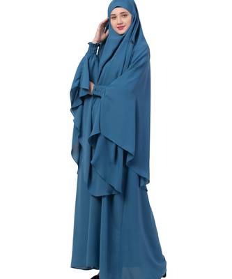 Blue Nida Abaya Khimar Combo 5