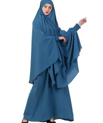Blue Nida Abaya Khimar Combo 7