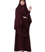 Wine kashibo Abaya Khimar Combo