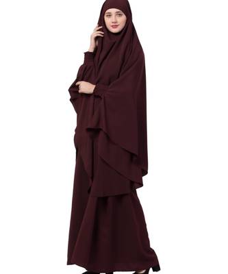 Wine kashibo Abaya Khimar Combo 3