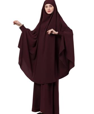 Wine kashibo Abaya Khimar Combo 4