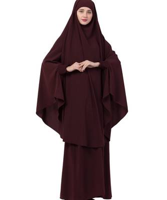 Wine kashibo Abaya Khimar Combo 6