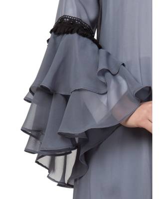Grey kashibo Abaya Dress And Cardigan Combo 5