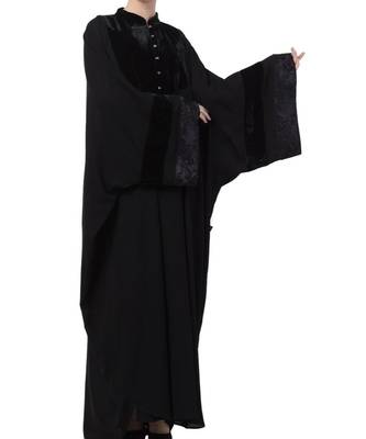 Black Nida Premium Kaftan With Black Lace Work 1
