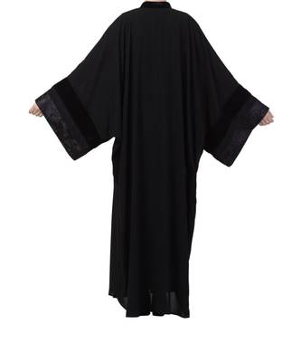 Black Nida Premium Kaftan With Black Lace Work 5