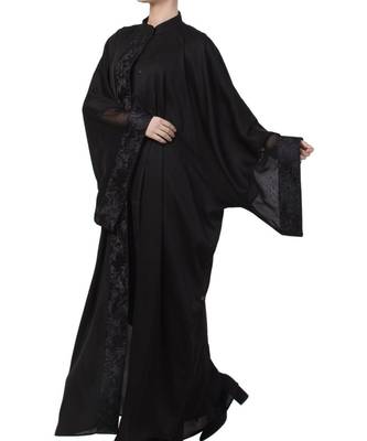 Black kashibo Premium Kaftan With Black Lace Work 2