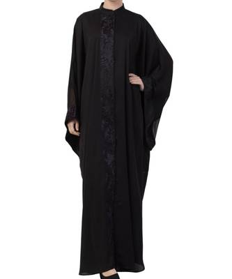 Black kashibo Premium Kaftan With Black Lace Work 3