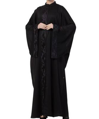 Black kashibo Premium Kaftan With Black Lace Work 4