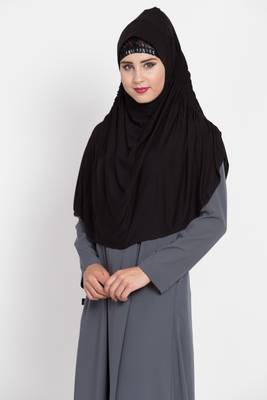 Black Designer Jersey Hijab 2