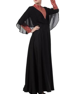 Black Nida Designer Abaya Dress For Special Occasion 5