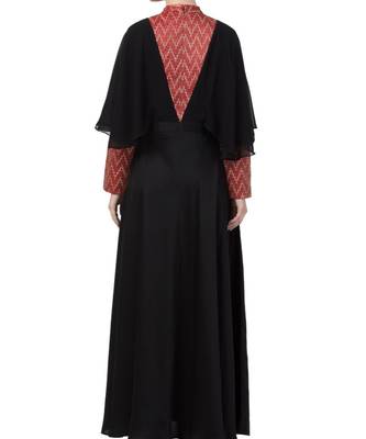 Black Nida Designer Abaya Dress For Special Occasion 7