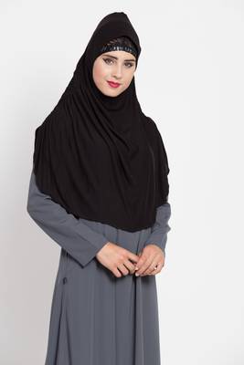 Black Designer Jersey Hijab 3