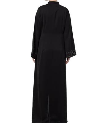 Black Nida Occasion Abaya With Hand Work 7