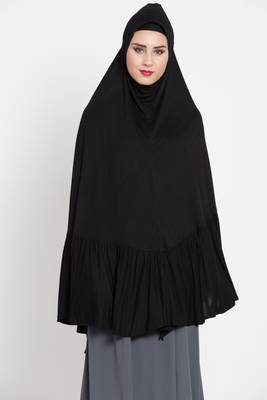 Black Full Size Prayer Hijab Without Sleeves 1