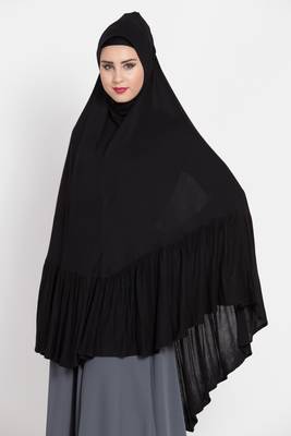 Black Full Size Prayer Hijab Without Sleeves 2