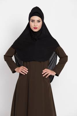 Black Designer Jersey Hijab 1